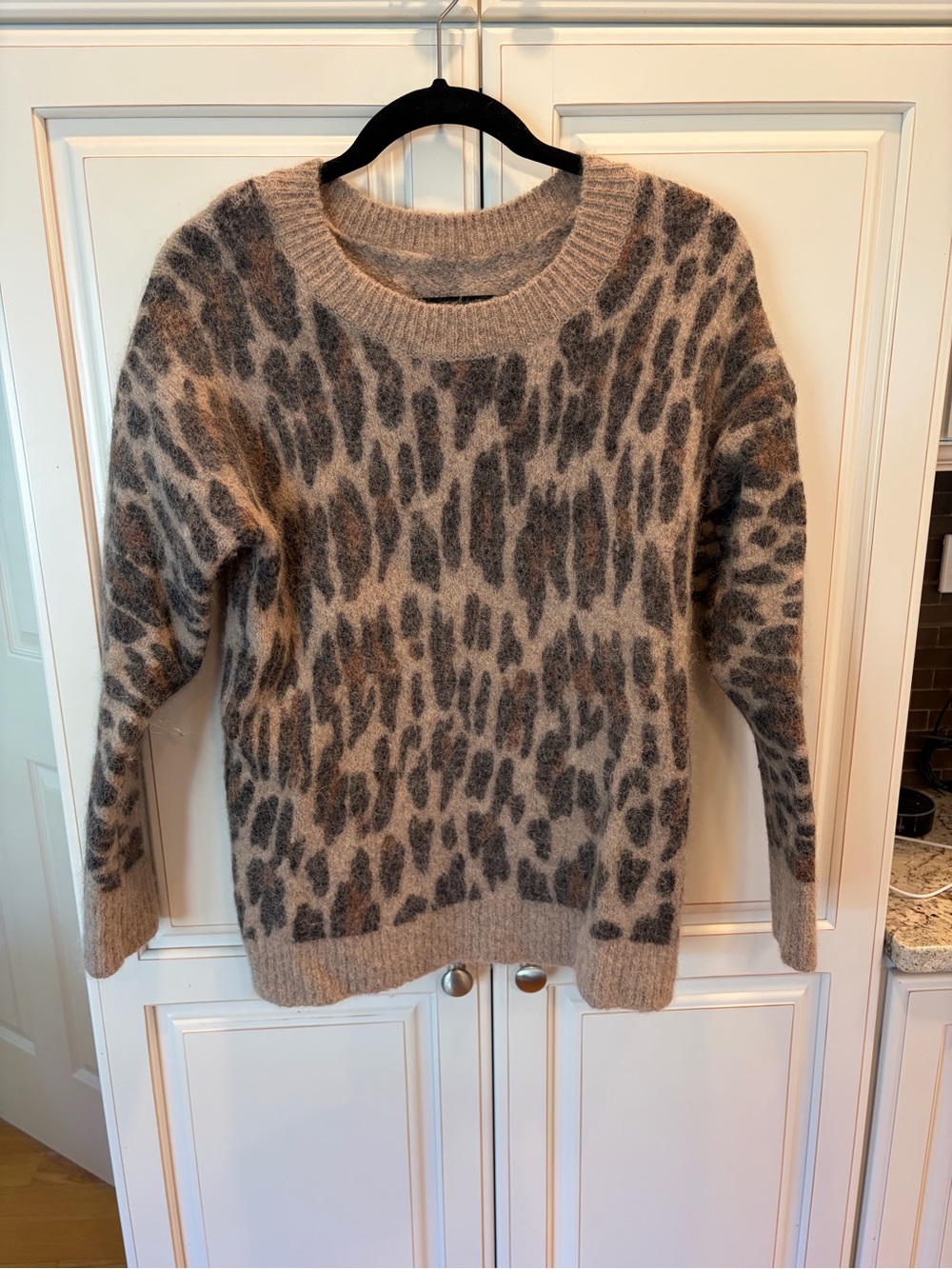 Rails Neutral Leopard-Print Crewneck Sweater